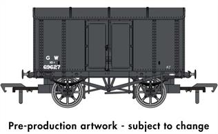 The 'Iron Mink' is one of the most recognisable GWR wagon types from the end of the 19th century, with over 4,700 examples constructed between 1886 and 1901. Both underframe and body were built from iron and steel, creating a robust and long-lived wagon, with examples surviving into the 1960s. The metal construction made the design ideal for use as Gunpowder vans, wagons to the same style being used by other railway companies and private owners.This model is finished GWR goods grey livery with post-1937 5in height lettering.