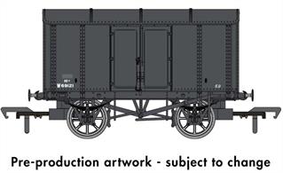 The 'Iron Mink' is one of the most recognisable GWR wagon types from the end of the 19th century, with over 4,700 examples constructed between 1886 and 1901. Both underframe and body were built from iron and steel, creating a robust and long-lived wagon, with examples surviving into the 1960s. The metal construction made the design ideal for use as Gunpowder vans, wagons to the same style being used by other railway companies and private owners.This model is finished British Railways goods grey livery. 1948 onwards.