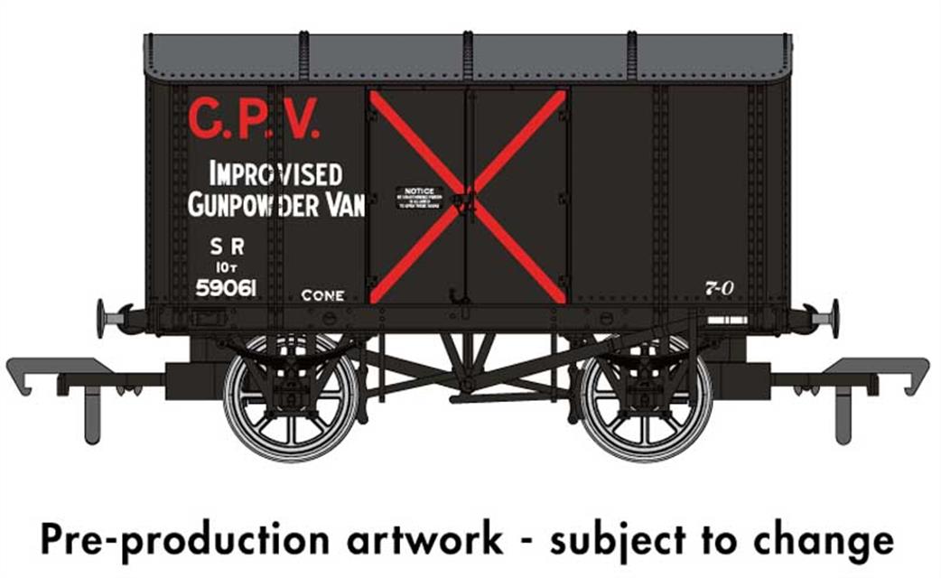 Rapido Trains 908013 SR 59061 Iron Mink Improvised Gunpower Van SR Black Red GPV Lettering OO