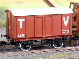 Several of the South Wales railway companies followed the GWR in adopting the Iron Mink for their own fleet of ventilated box vans. There were usually detail differences between the GWR wagons and those of the other operators, allowing the origins of these vans to be deduced even after the South Wales fleets were integrated with the GWRs own Iron Minks at the grouping.This model is finished in the brown livery of the Taff Vale Railway, wagon number 5352.