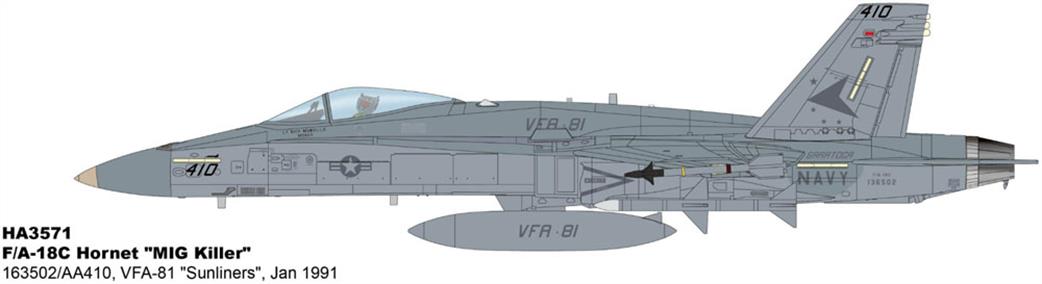 Hobby Master 1/72 HA3571 F/A-18C Hornet MIG Killers Sunliners Aircraft Model