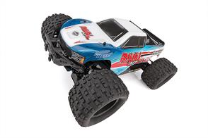 TEAM ASSOCIATED RIVAL MT10 RTR TRUCK BRUSHLESS/2-3S RATED New! New! New! The RIVAL MT10 is a powerful, purposeful, and built-to-last 1:10 scale monster truck capable of running on 3s LiPo battery. Its strength lies at the very core of this beast with its high-performance 3300kv Reedy brushless motor, fully sealed transmission, robust shaft drive, and center differential.