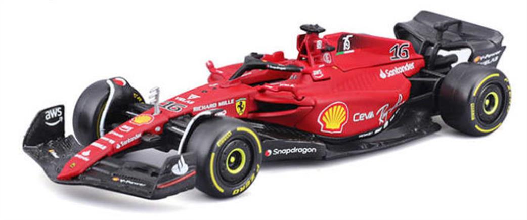 Burago 1/43 B18-36832L Ferrari F1-75 #16 2022 C.Leclerc Scuderia Ferrari Model