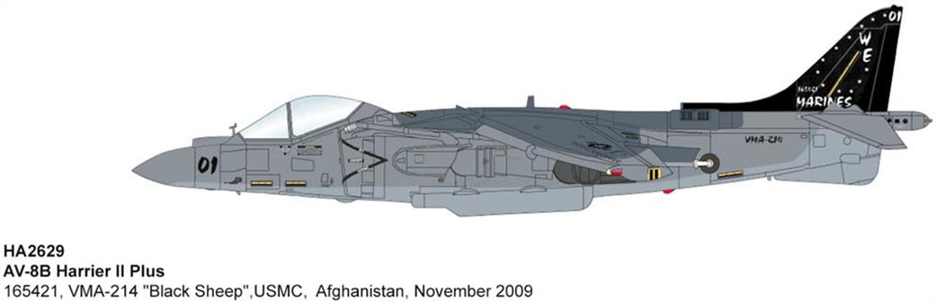 Hobby Master HA2629 USMC AV-8B Harrier II Plus  VMA-214 Black Sheep 1/72