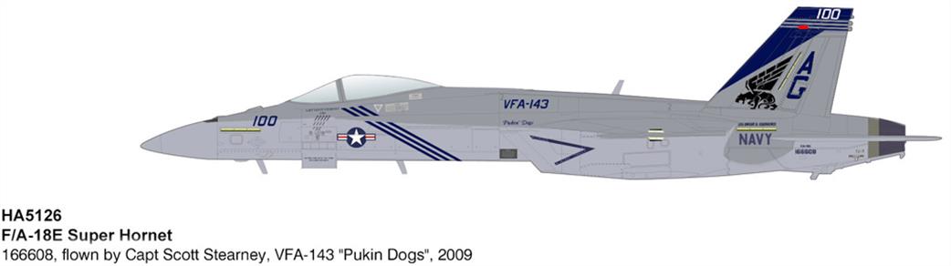 Hobby Master HA5126 F/A-18E Super Hornet VFA-143 Pukin Dogs 1/72