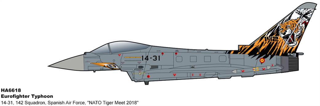 Hobby Master 1/72 HA6618 Eurofighter Typhoon Spanish Air Force Tiger Meet 2018