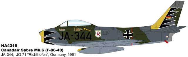 "Sabre Mk.6 (F-86F-40) JA-344, JG 71 ""Richthofen"", Germany, 1961"