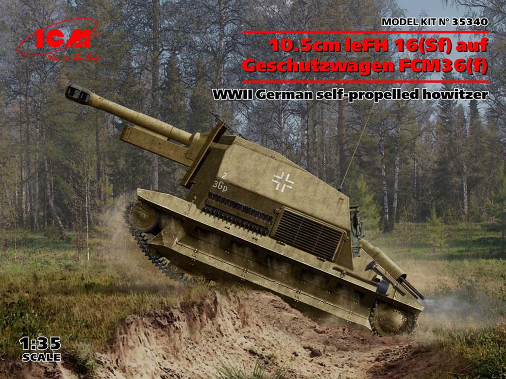 ICM 1/35 35340 10.5CM LeFH 16(Sf) auf Geschutzwagen FCM 36(f)