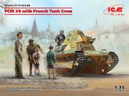 FCM 36 French Light Tank WW11 with tank crew
