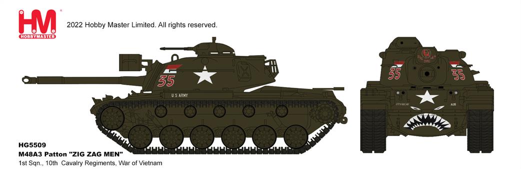 Hobby Master HG5509 M48A2 Patton medium tank Zig Zag Man War of Vietnam 1/72