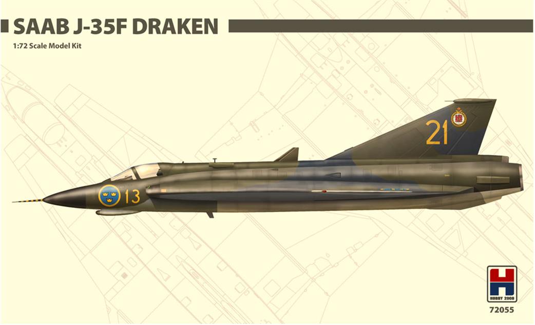 Hobby 2000 1/72 72055 SAAB J-35F Draken Aircraft Model kit