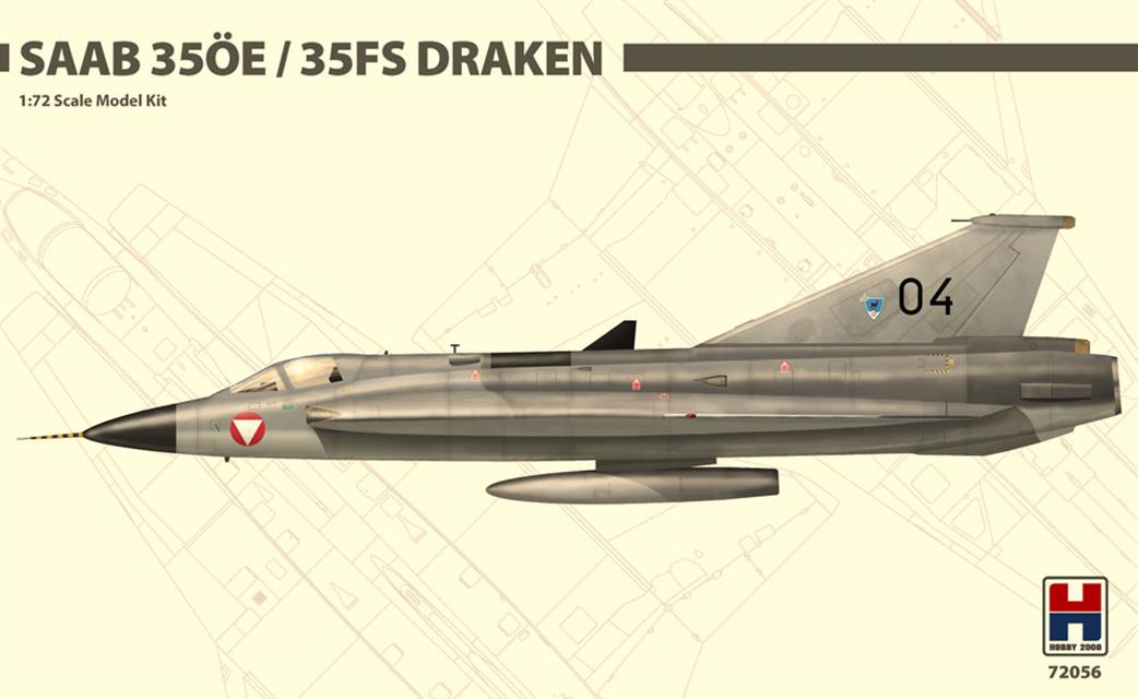 Hobby 2000 72056 SAAB 350E / 35FS Draken Aircraft Model kit 1/72