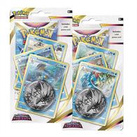 You will be sent one at random, unless otherwise specified, subject to availability.Contain:1 * Astral Radiance booster1 * Coin3 * Cards  Either: Feraligatr (foil), Crocopaw &amp; Totodile or Swampret (foil), Marshtomp &amp; Mudkip.