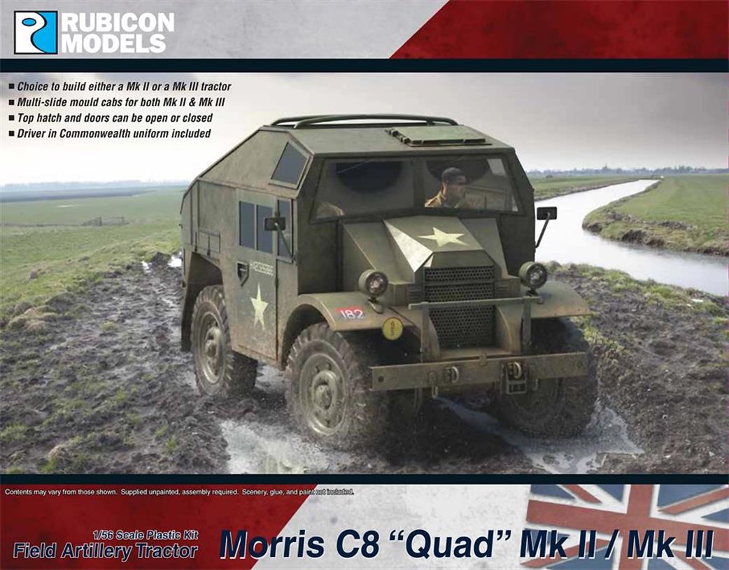 Rubicon Models 1/56 28mm 280114 Morris C8 Quad British Army WW2 Mk11/111 Plastic Kit