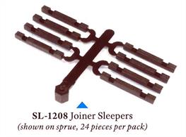 Pack of additional wooden sleepers for Peco TT:120 12mm gauge track. These additional sleepers are designed to fit under the rail joiners at the end of each track section or point to maintain the sleeper spacing.