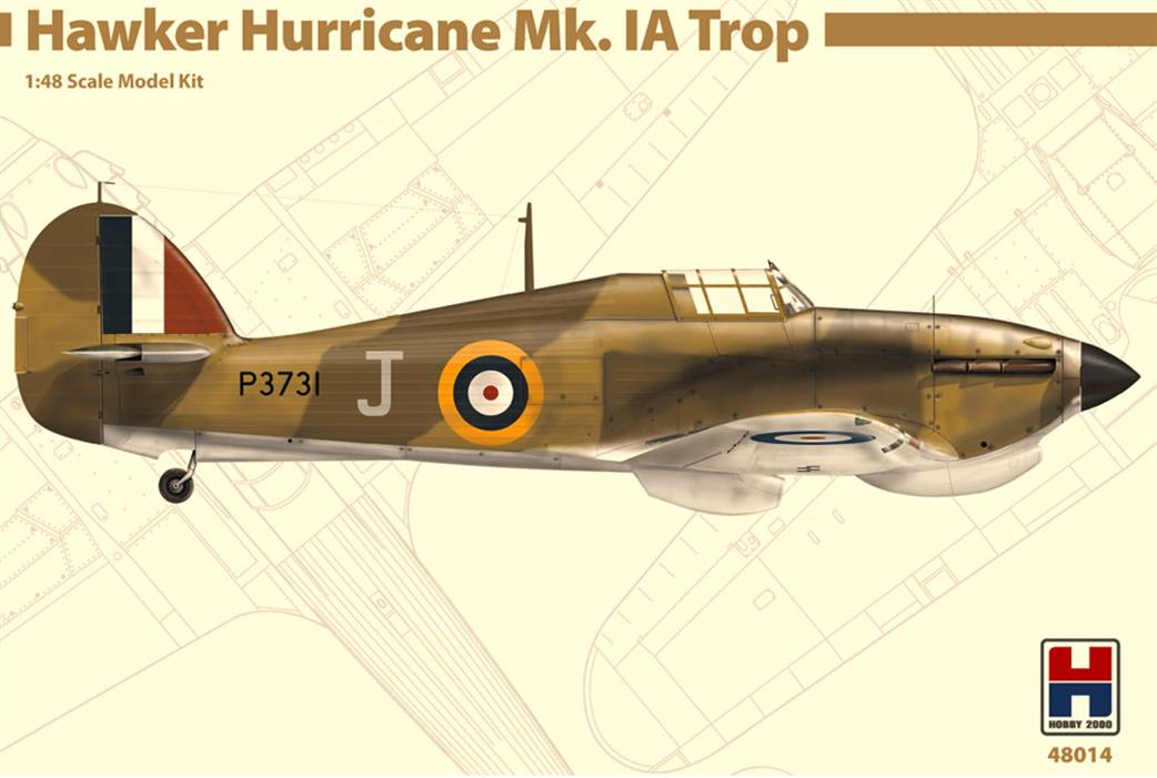 Hobby 2000 1/48 48014 Hawker Hurricane Mk1a Trop RAF Fighter Kit