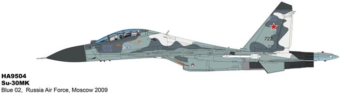 Su-30MK Blue 02, Russia Air Force, Moscow 2009"