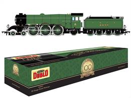 This Hornby Dublo diecast Flying Scotsman 100 years model features the locomotive as it appeared at the 1924 British Empire Exhibition. Carrying its' new LNER number 4472 the locomotive is finished in a beautiful gloss apple green paint which gives the diecast boiler a finish close to that that could have been seen on the full size locomotive. The model is powered by a strong 5 pole motor and features cab detailing including crew figuresDCC ready with socket for 8 pin decoder.
