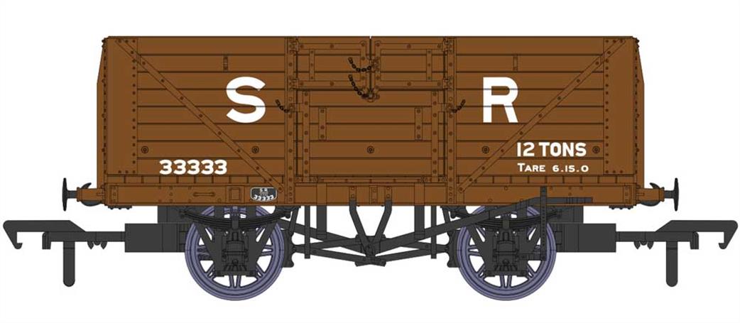 Rapido Trains OO 940006 SR 33333 Dia.1379 8 Plank Open Wagon SR Goods Brown Large Lettering