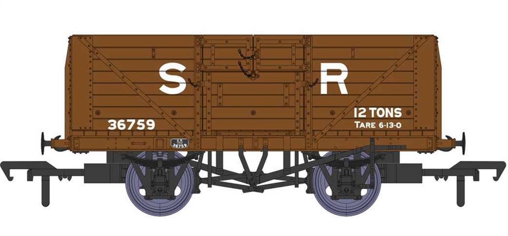 Rapido Trains OO 940008 SR 36759 Dia.1379 8 Plank Open Wagon SR Goods Brown Large Lettering