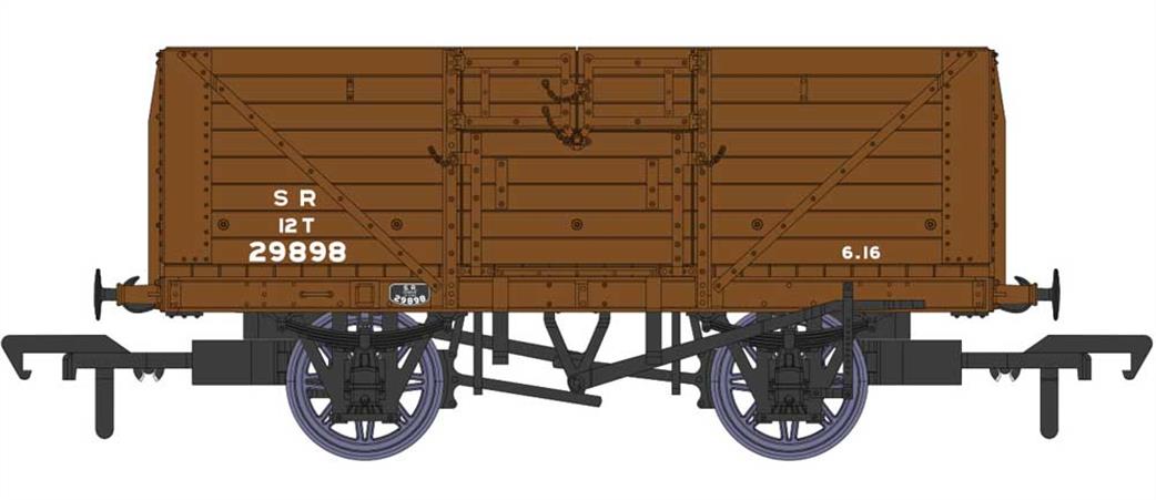 Rapido Trains OO 940010 SR 29898 Dia.1379 8 Plank Open Wagon SR Goods Brown Small Lettering
