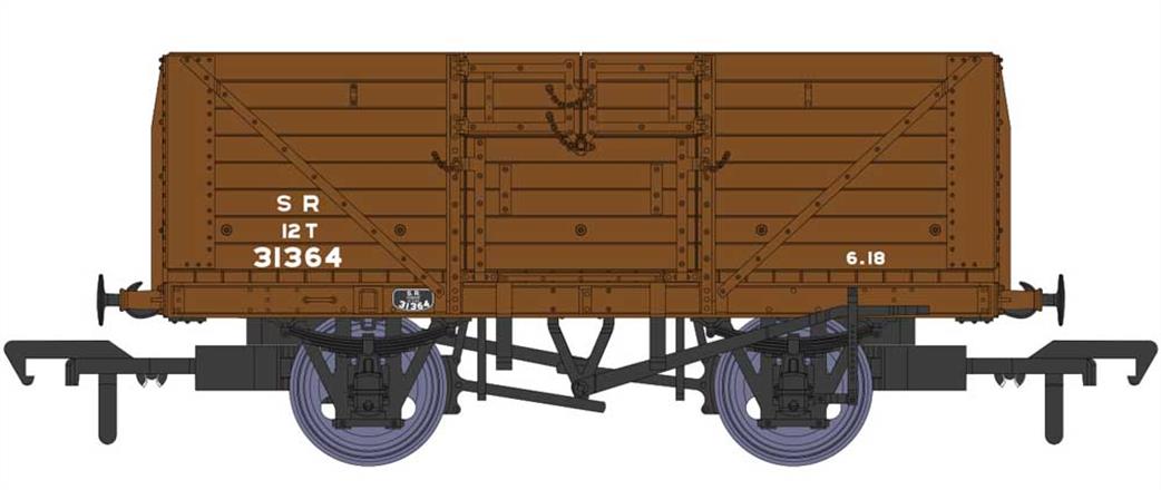 Rapido Trains 940012 SR 31364 Dia.1379 8 Plank Open Wagon SR Goods Brown Small Lettering OO