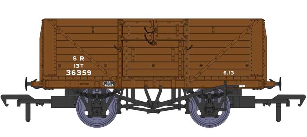 Rapido Trains OO 940016 SR 36359 Dia.1379 8 Plank Open Wagon SR Goods Brown Small Lettering