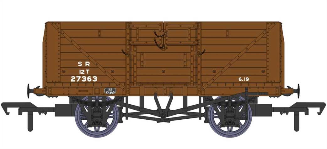 Rapido Trains OO 940020 SR 27363 Dia.1400 8 Plank Open Wagon SR Goods Brown Small Lettering