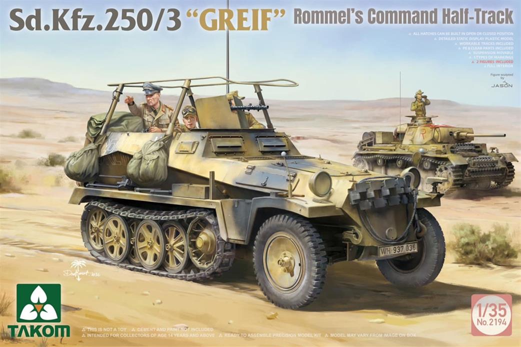 Takom 1/35 2194 Sd.Kfz.250/3 Greif Rommels Command Half-Track Kit