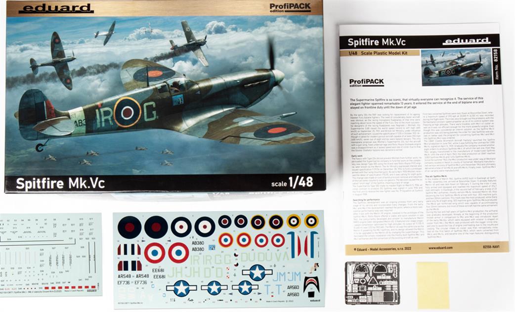 Eduard 1/48 82158 Spitfire Mk.Vc WW2 Fighter Profipack Plastic Kit