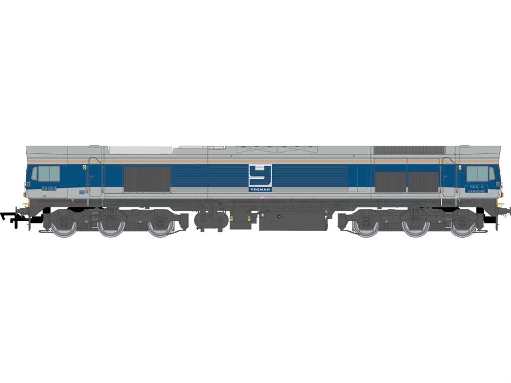 Dapol 4D-005-004 Foster Yeoman 59004 Paul A Hammond Class 59/0 Co-Co Diesel Freight Locomotive Later FY Silver & Blue OO