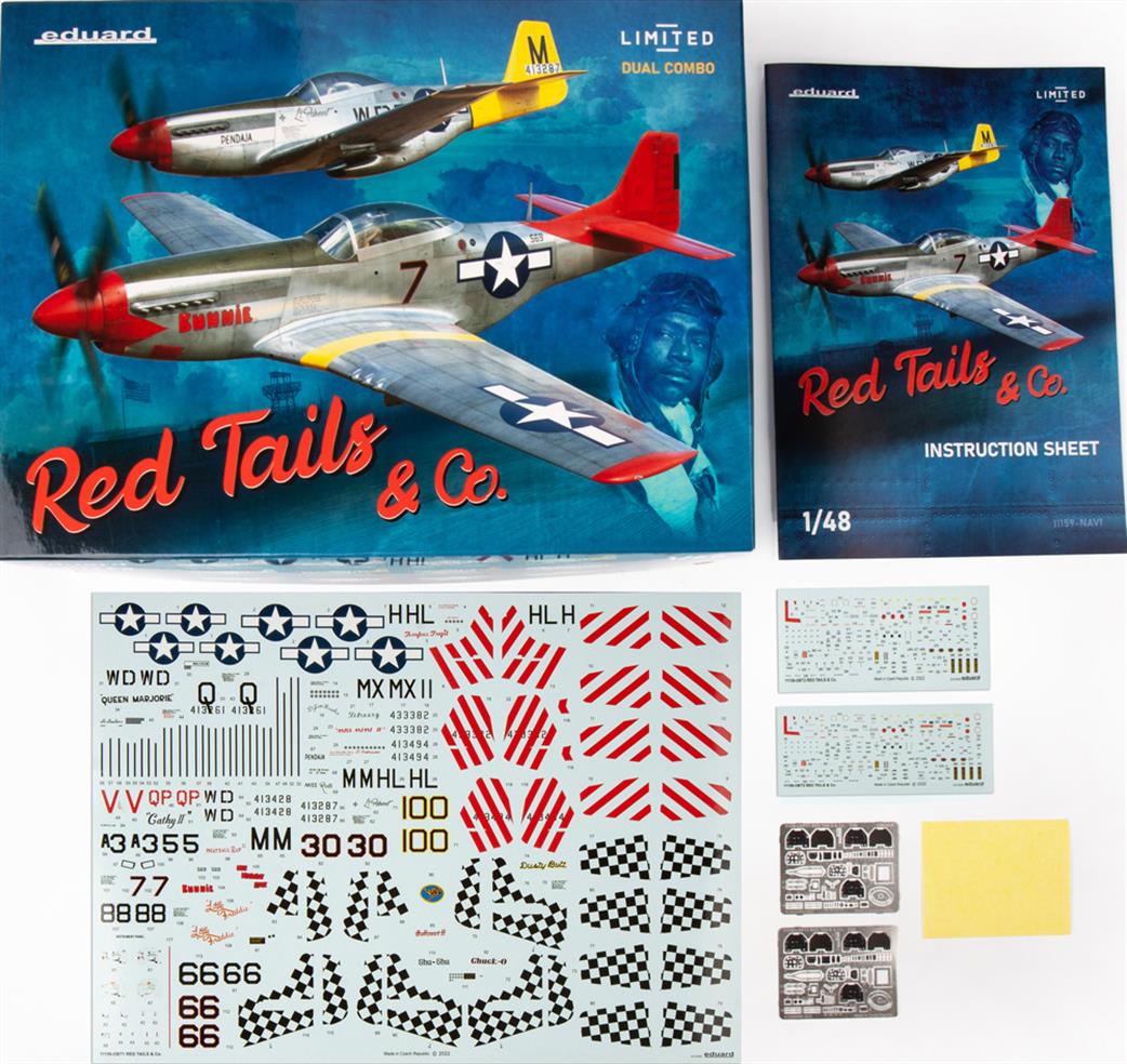 Eduard 1/48 11159 P-51D Mustang Dual Combo Red Tails And Co Plastic Kit