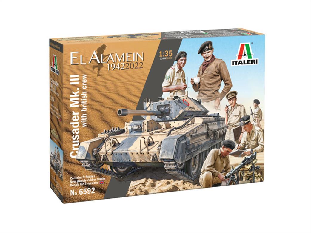 Italeri 1/35 6592 Crusader MK.III with British Tank Crew El Alamein 80th Anniversary Kit