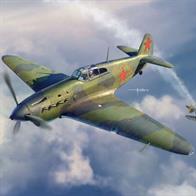 Yakovlev Yak-1 "Battle of Stalingrad". Early WWII Russian Air Force fighter. Markings for 6 aircraft: (1) Lt Mikhail Dmitrievich Baranov, 183rd IAP, Stalingrad Front, Autumn 1942. (2) Lt Lydia Litvjak, history's first female fighter ace, 296th AIP, Stalingrad, Spring 1943. (3) Capt B. N. Eremin, 296th AIP, Brigadirovka airfield, Ukraine, Winter 1941-42. (4) Maj Fedor Ivanovich Shinkarenko, 42nd IAP, Winter 1942. (5) 1st Lt S. M. Reshetov, 273rd IAP, 268th IAD, Summer 1942. (6) Captured by Luftwaffe 1942. Includes canopy mask. 1:48 scale plastic model kit from Academy, requires paint and glue.