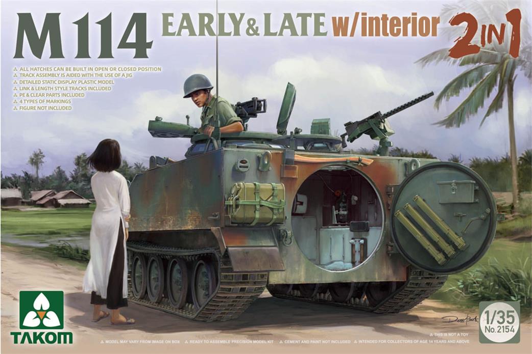 Takom 02154 US M114 A1 CRV Vietnam With Interior Plastic Kit 1/35