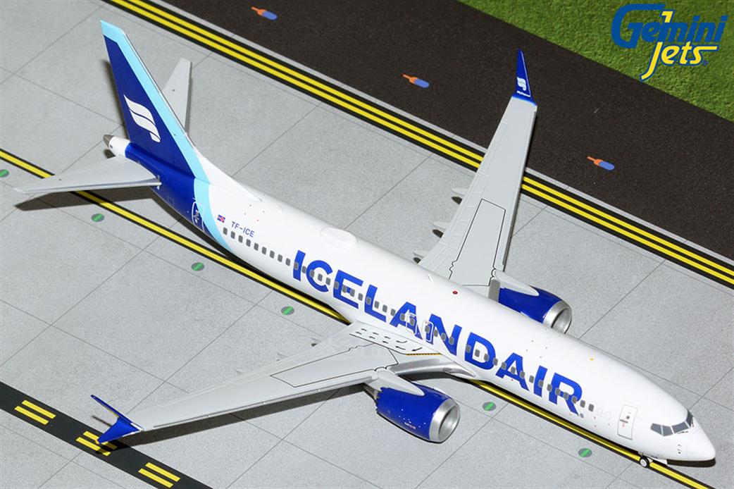 Gemini Jets GJICE2123 Icelandair Boeing B737 Max 8 New Blue Livery Model 1/400