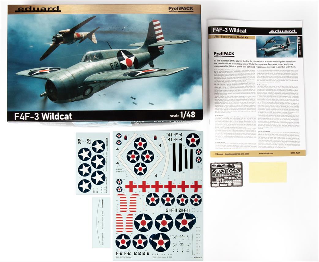 Eduard 82201 Grumman F4F-3 Wildcat US Navy Fighter WW2 Profipack Plastic Kit 1/48