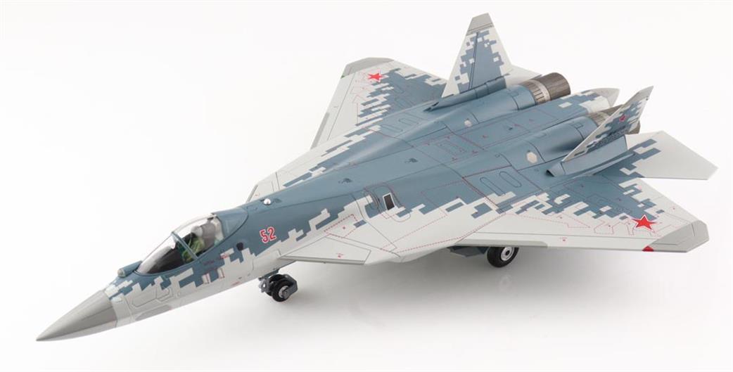 Hobby Master 1/72 HA6804 Su-57 Stealth Fighter Red 52 Russian Air Force 2022 with 4 x KH-59MK2 missiles