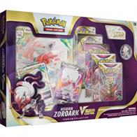 Due for release Friday 2nd December 2022.Box contains:1 * Etched foil promo Hisuian Zoroark V1 * Etched foil promo Hisuian Zoroark VSTAR1 * Foil oversize Hisuian Zoroark VSTAR1 * Hisuian Zoroark pin badge1 * Acrylic VSTAR marker6 * Pokemon boosters1 * Metallic coin1 * Hisuian Zoroark pin