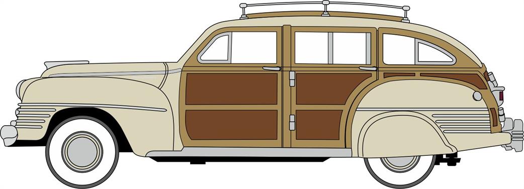 Oxford Diecast 1/87 87CB42003 Chrysler T & C Woody Wagon 1942 Catalina Tan