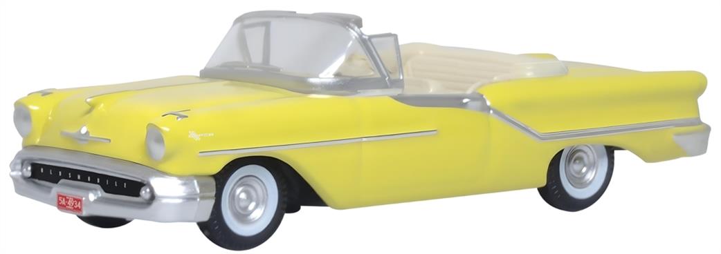 Oxford Diecast 1/87 87OC57001 Oldsmobile 88 Convertible 1957 Coronado Yellow Roof Down