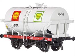 Highly detailed model of the Air Ministry specification oil tank wagons, built to government orders between 1939 and 1944 for conveying aviation fuel and distributed among the oil companies after the war.This all new Dapol model will feature separately fitted platforms and ladders to produce many detail variations plus a fully sprung chassis.This model as finished as Shell BP wagon A7498 with a silver painted tank for carrying class A highly flammable products like petrol.Release updated to Mid 2024.