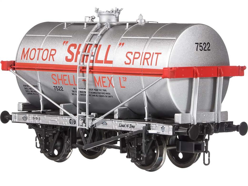 Dapol OO 4F-058-004 Shell Motor Spirit 7522 14-Ton Class A Air Ministry Design Oil Tank Wagon Silver