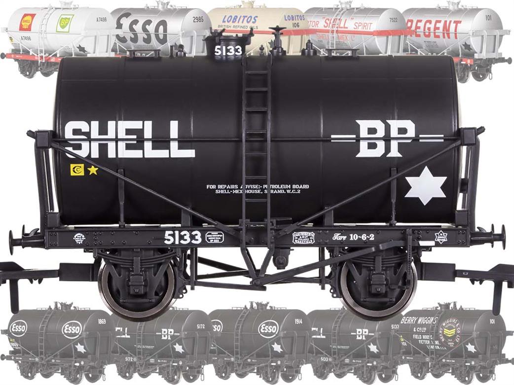 Dapol OO 4F-059-003 Shell BP 5133 14-Ton Class B Air Ministry Design Oil Tank Wagon Black