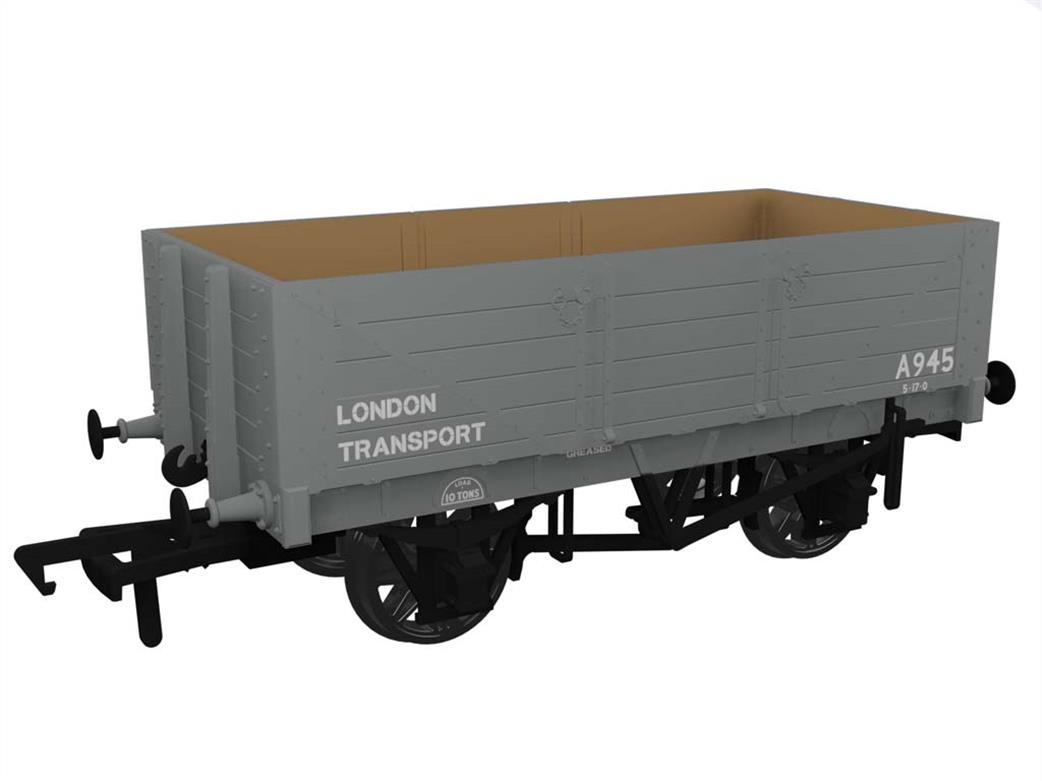 Rapido Trains OO 967023 London Transport 5 Plank Open Wagon A945 LT Grey Double Brake