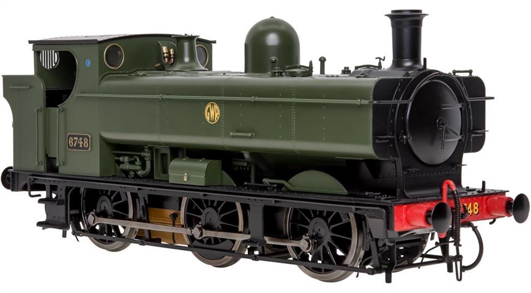 Dapol O Gauge 7S-007-014 GWR 6748 Rivetted Tank 57xx Class 0-6-0 Pannier Tank Green Shirtbutton Monogram