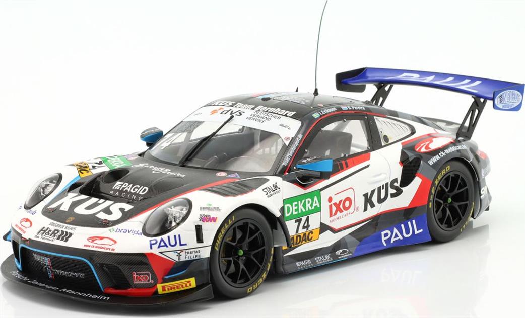 IXO 1/18 LEGT18054B Porsche 911 GT3 R #74 ADAC GT Masters 2021 KUS Team75 Bernhard/Pereira/Eriksson Diecast Model