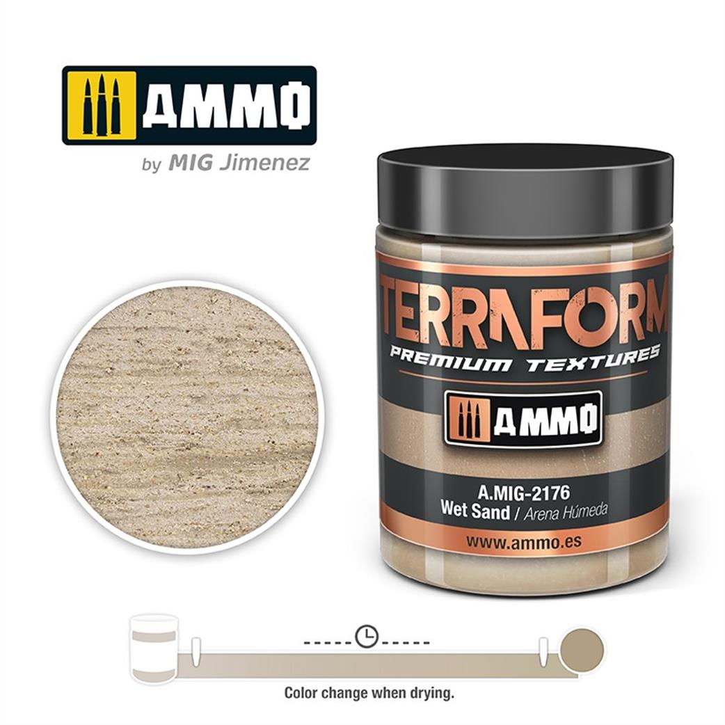 Ammo of Mig Jimenez  A.MIG-2176 Wet Sand Terraform Acrylic Texture 100ml