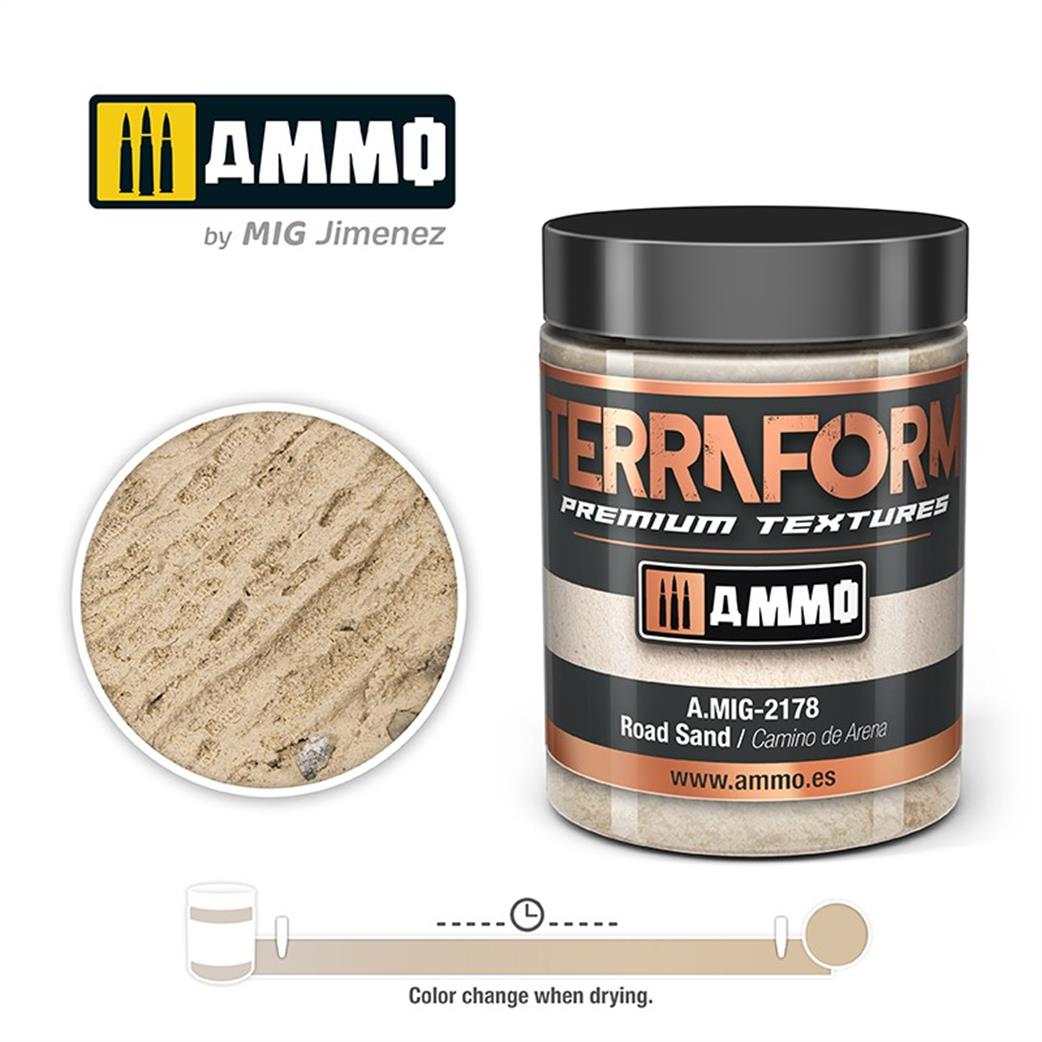Ammo of Mig Jimenez  A.MIG-2178 Road Sand Terraform Acrylic Texture 100ml