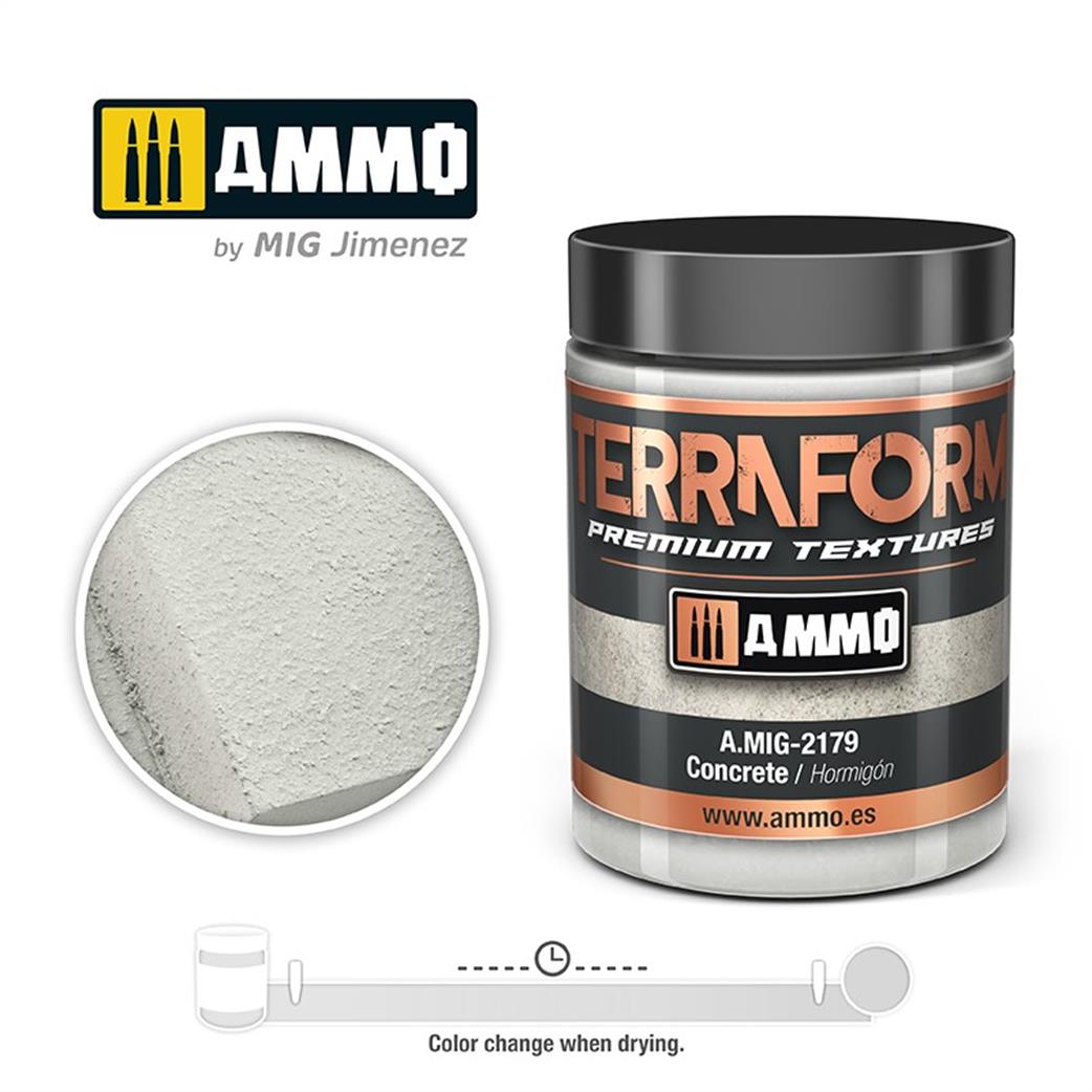 Ammo of Mig Jimenez  A.MIG-2179 Concrete Terraform Acrylic Texture 100ml
